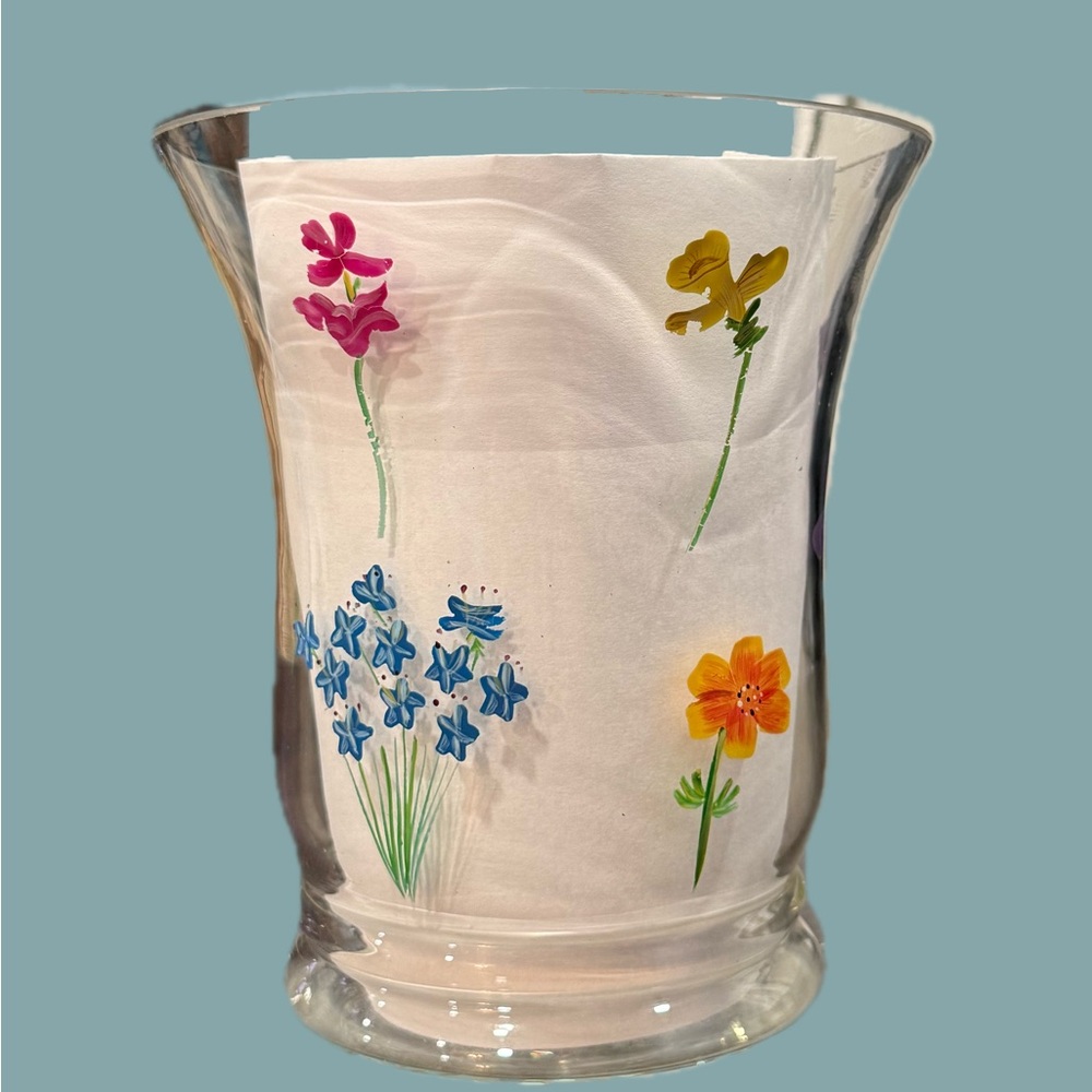 The White Barn Candle Company Large Clear Glass Votive Cut Garden Design